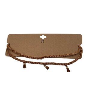 JT‎ Choker Necklace Womens Camel Braided Tassel Adjustable Jewelry